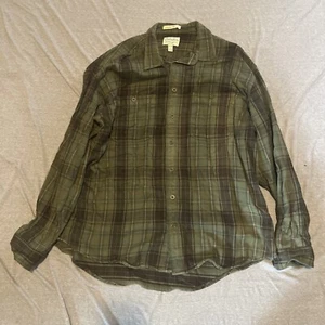 Cabela's Logger Flannel Button Down Heavy Flannel Shirt Size 2XL olive green - Picture 1 of 4