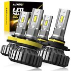 4x AUXITO Combo H11 9005 HB3 LED Headlight Bulb High Low Beam 6500K 200W 40000LM