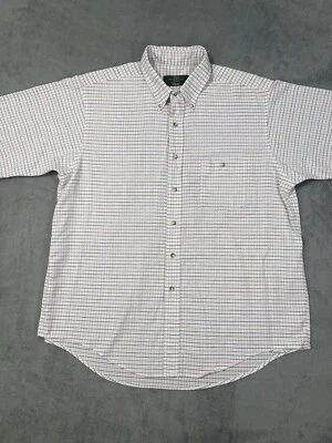 Orvis Casual Shirt Mens Large White Check Short Sleeve Button Made In USA VTG - Image 1 of 4