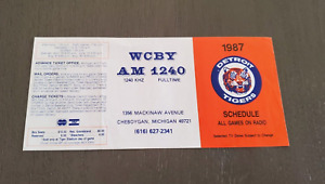 Vintage 1987 MLB Detroit Tigers Schedule WCBY AM 1240