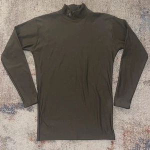 Under Armour Large Olive Green Cold Gear Fitted Top Excellent  Hunting Camo - Picture 1 of 6