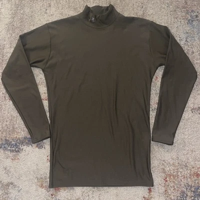 Under Armour Large Olive Green Cold Gear Fitted Top Excellent  Hunting Camo - Image 1 of 4