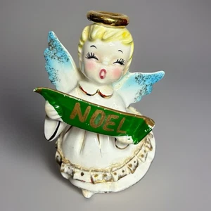 Vintage NORCREST 4" Keramik Engel Weihnachtsglocke Figur "Noel" Mid-Century - Bild 1 von 12