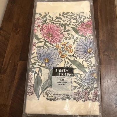 "Mantel de papel vintage para casa de fiesta floral 54 X 96"" Kara Pittsburg Pa" Foto 1 de 4