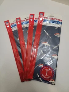 NOS! 4 Packs Denver Broncos NFL Team Logo Wrapping Paper Lot Vintage 2005 PSG - Picture 1 of 5