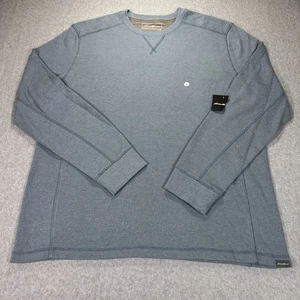 Camicia girocollo termica Eddie Bauer uomo XL manica lunga blu waffle maglia nuova con etichetta - Foto 1 di 11