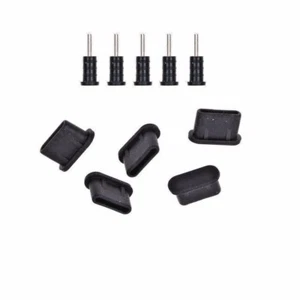 5x ANTI DUST PLUG SET USB TYPE-C + JACK 3.5MM AUDIO PORT UNIVERSAL PHONE TABLET - Zdjęcie 1 z 1