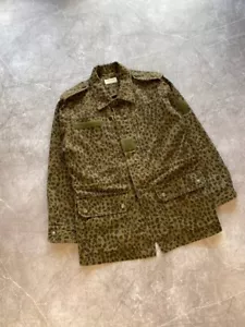 Chaqueta Oliva Militar Estampado Leopardo Saint Laurent Paris Rara - Imagen 1 de 22