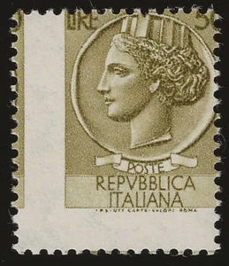 1968 Repubblica - 50 l. Siracusana dentellatura spostata due sensi MNH** - Picture 1 of 1