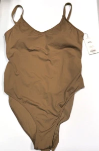 Nicole Miller Studio 1PC Toasted Coconut Deep V-Neck Swimsuit NMSOP-218 - Picture 1 of 4