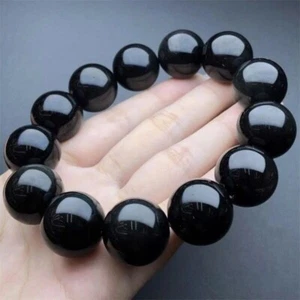 18MM Natural Colored Obsidian Bracelet Round Bead Stretch Healing Gemstone Gift - Picture 1 of 1