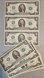 1 par de billetes secuenciales de $2 2017-A (B) de Nueva York sin circular, nítidos - Imagen 1 de 2