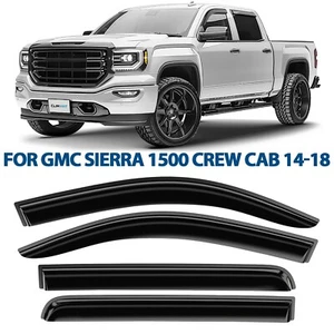 Rain Guards Vent Visors Shade for 2014-2018 GMC Sierra 1500 Crew Cab - Picture 1 of 10