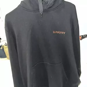 Black Burberry Hoodie L - Picture 1 of 4