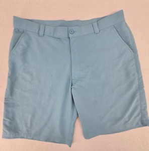 Under Armour Golf Shorts 40 Aqua Blue Golf Elastic Waist Stretch Loose Fit Men * - Picture 1 of 15