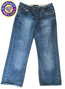 MEN WOMEN VINTAGE JEANS. SEAN JOHN BRAND. 32x37 OUTSEAM. EMBROIDER. ROSE & STARS - Picture 1 of 21