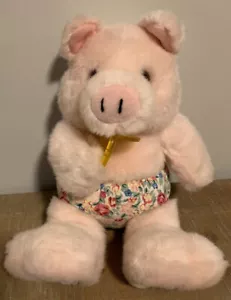 Vintage Plush Creations 10" Baby Pig Pacifier Binky Cloth Diaper 1992 Soft Piggy - Picture 1 of 11