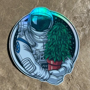 Space Plant holographischer Aufkleber Wasserdicht Vinyl Trippy 420 Stoner Kunst Aufkleber - Bild 1 von 2