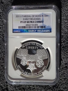 2011-P Proof Medal of Honor Commemorative Silver Dollar- NGC PF69 - Ships Free! - Picture 1 of 2