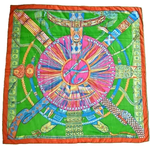HERMES "Ceintures et Liens" 100% Silk Scarf Shawl 49" - Made in France - Picture 1 of 5