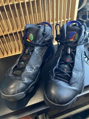 Nike Air Jordan 6 Anillos Para Hombres Talla 13 Negro Zapatos Atléticos Tenis 322992-061 Foto 1 de 4