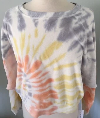 Young Fabulous & Broke Pull Over Crop Tie Dye Long Sleeve Sweatshirt NEW  Med - Image 1 of 4