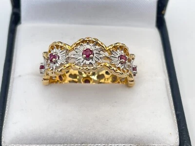 Franklin Mint 14ct Gold Hallmarked Ruby Eternity Ring. Goldmine Jewellers. - Image 1 of 4