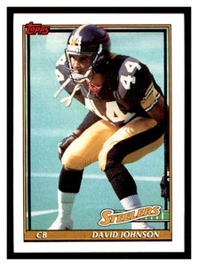 1991 Topps #309 DAVID JOHNSON RC Pittsburgh Steelers ~C5A