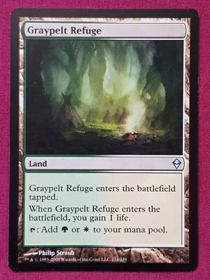 Magic The Gathering ZENDIKAR GRAYPELT REFUGE land card MTG - Image 1 of 2