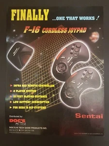 Joypad inalámbrico F-16 Sega Genesis anuncio impreso arte original 8,25x10,75 - Imagen 1 de 1