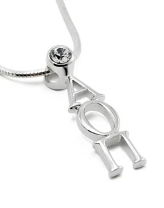 Alpha Omicron Pi Sorority Necklace with Clear Crystal (**New!!) | Sorority Gifts - Picture 1 of 2