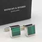 Natural Malachite Gemstone 925 Sterling Silver Cufflinks For Father's day Gift