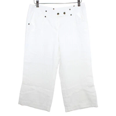 Pantalones blancos MEXX Culotte Crop Capri pierna ancha acampanada - talla 10 Foto 1 de 3