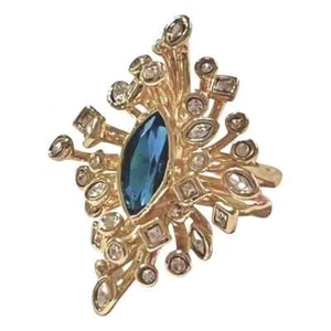 ALEXIS BITTAR Navette Crystal Burst Cocktail Ring. Retail $149 Size 7 - Picture 1 of 7