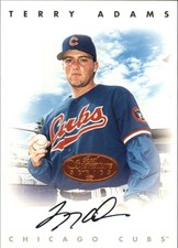 1996 Leaf Signature Autographs Chicago Cubs Baseball Card #3 Terry Adams 