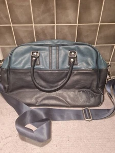 Borsa bagaglio in pelle graziosa verde borsa weekend rara da notte - Foto 1 di 8