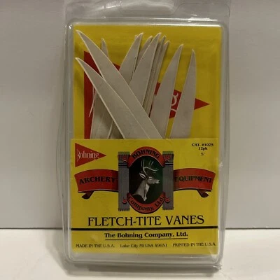 Bohning Fletch Tite NonGlare 5” Vanes-White #1075 Archery USA Made 12 Pack - Image 1 of 4