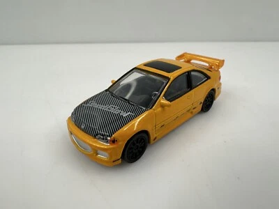 Raro Racing Champions The Fast And The Furious 1995 Honda Civic EX cupé amarillo Foto 1 de 4