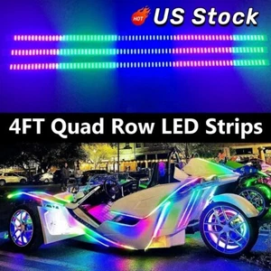 3pcs 4FT Quad Row Strip Symphony For Polaris Slingshot 15.5'' Wheel Rim Lights - Picture 1 of 15