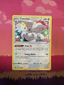 Pokemon Card Cinccino SWSH009 Black Star Promo Sword & Shield Stamped Near Mint - Picture 1 of 2