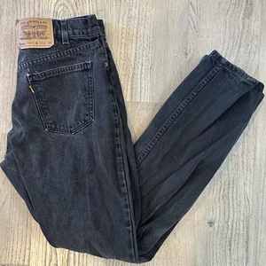 Vintage Levis 550 Jeans Mens 33x34 Black Denim Orange Tab 90s USA Made - Foto 1 di 13