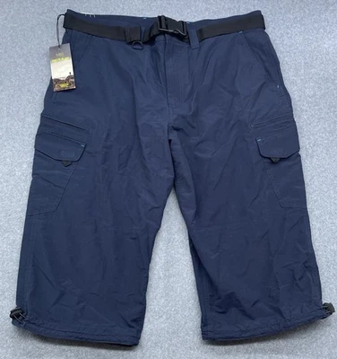M&S Active Stormwear Cargo 3/4 Shorts Men's 40 Regular Fit Belt Buckle Blue BNWT - Image 1 of 4