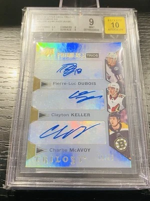 2017-18 Trilogy Rookie Premieres Trios Auto /25 Dubois Keller McAvoy BGS 9 10 - Image 1 of 4