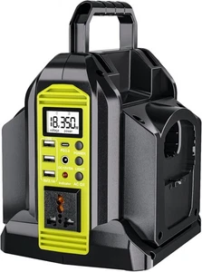 Inversor de corriente 350W de 2 puertos para generador Ryobi 18v batería DC 18V a CA 110-120V - Imagen 1 de 7