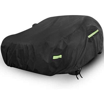 190T Cubierta Completa Negra para Coche Resistente a la Lluvia UV para Todo Clima Impermeable Foto 1 de 4