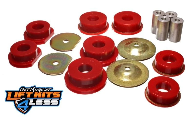 Juego de bujes de submarco de suspensión Energy - rojo - trasero - poliuretano de rendimiento Foto 1 de 2