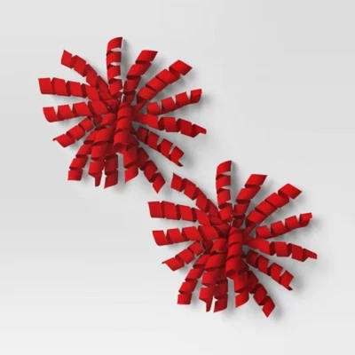 2ct Navidad Premium Rizo Remolino Rojo - Wondershop Foto 1 de 3