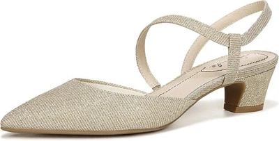 LifeStride 女式极简主义普拉蒂诺(金色)高跟鞋 12 码宽宽 — 第 1/4 张图片