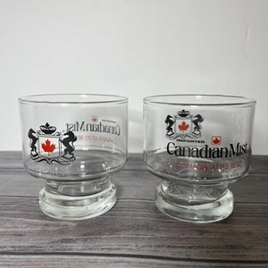 BICCHIERI "CANADIAN MIST" WHISKY, LOGO CREST LOWBALL 3 1/2" 8 OZS Set di 2 - Foto 1 di 6