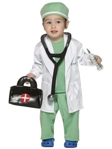 Doctor Scrub Lab Coat Stethoscope Book Week Toddler Unisex Boys Costume 18-24M - Picture 1 of 1
